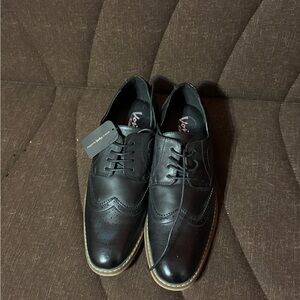 Vostey Black Leather Men's Oxfords